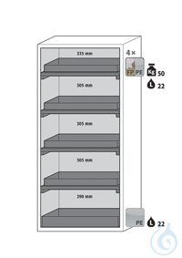 Equipment packages S90 4x HF.I.25615_Ntray shelfPP rawmetal free, L= 50 kg,...