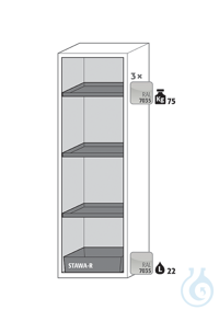 Equipment packages S90 3x HF.ML.5553shelfpowder-coated sheet steelRAL 7035...