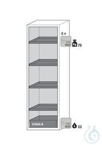 Equipment packages S90 4x HF.ML.5553shelfpowder-coated sheet steelRAL 7035...