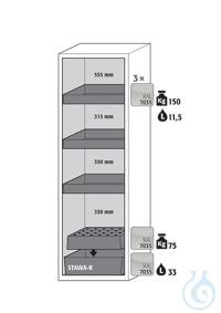 Equipment packages S90 3x HF.ML.27196tray shelfpowder-coated sheet...
