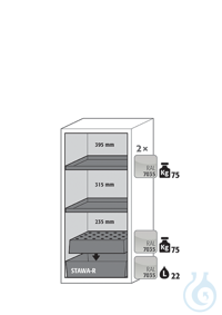 Equipment packages S90 2x HF.ML.5553shelfpowder-coated sheet steelRAL 7035...