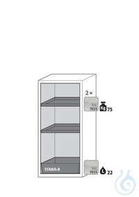 Equipment packages S90 2x HF.ML.5553shelfpowder-coated sheet steelRAL 7035...