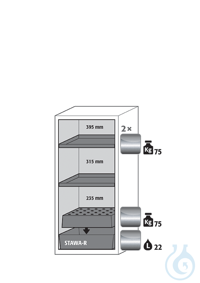 Equipment packages S90 2x HF.M.5774shelfstainless steel 1.4301, L= 75 kg1x...