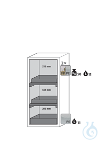Equipment packages S90 2x HF.I.24563_Ntray shelfPP rawmetal free, L= 50 kg,...
