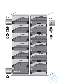 Equipment packages K90 6x HF.I.22806_Ndrawerstainless steel 1.4301, L= 25 kg,...