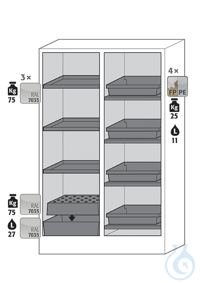 Equipment packages K30 3x HF.ML.9432shelfpowder-coated sheet steelRAL 7035...