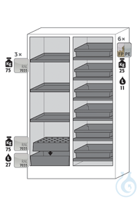 Equipment packages K30 3x HF.ML.9432shelfpowder-coated sheet steelRAL 7035...