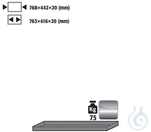 Fachboden ES 1.4301 roh fuer UB90 B1400 768x422x20