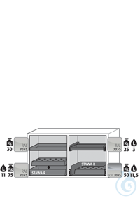 Equipment packages UB90 1x HF.ML.7275shelfpowder-coated sheet steelRAL 7035...