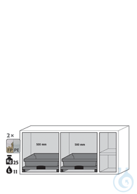 Equipment packages SL 2x HF.I.27353pull-out shelf AbZpanel melamine...