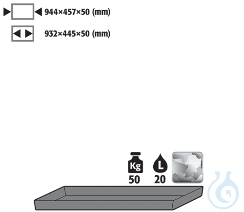 Wannenboden St.bl. vz fuer E/EP B950 944x457x50