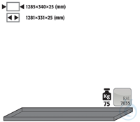shelf sh.steel lam. for G30 B1400 1285x340x25 Shelf standardsheet steel...