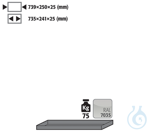 Fachboden St.bl. besch.gl. fuer G90 B900 739x25...