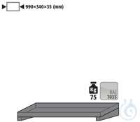 shelf sh.steel lam. for GOD B1000 990x340x35 Shelf standardsheet steel...
