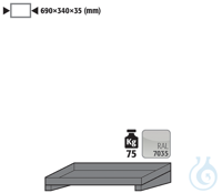 shelf sh.steel lam. for GOD B700 690x340x35 Shelf standardsheet steel...