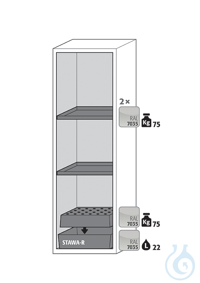 Equipment packages S90 2x HF.ML.5553shelfpowder-coated sheet steelRAL 7035...