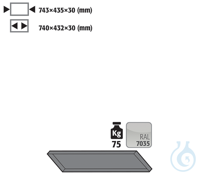 shelf sh.steel lam. for G90 B900 743x435x30 Shelf standard inclined for...
