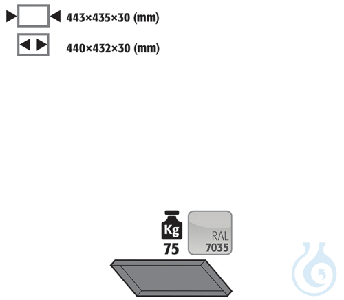 shelf sh.steel lam. for G90 B600 443x435x30