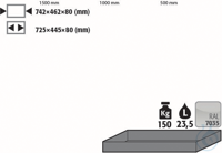 tray shelf sh.steel lam. for Q90/S90 B900 742x462x80 Tray shelf...