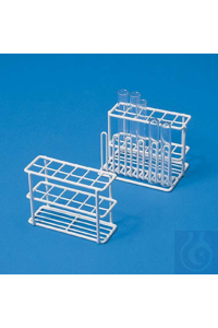 Reagenzglas-Gestell ø 17 mm 2x6 mit starkem, weissem Polyethylenüberzug,...
