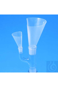 Schlifftrichter PP ø 60 mm Transparent. Für Mehrhalskolben, seitlich...