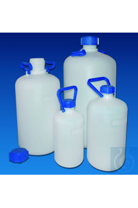 Industrie-Flasche PE-HD 5 lt weiss, mit blauem Schraubverschluss. Flaschen 5...