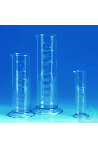 Messzylinder SAN 500 ml nach DIN 12681 und ISO 6706. Glasklar, mit erhabener...