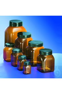 Weithals-Flasche PVC 2000 ml braun Apothekerbraun/durchscheinend, viereckig,...