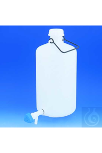 Flasche zyl.PE-HD 60 lt/Hahn PE-HD natur/durchscheinend. Starke Ausführung,...