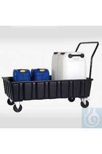 Auffangwanne 220 lt PE, mit Rollen und B Schwarze Auffangwanne auf Rollen im...