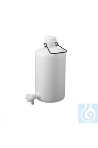 Flasche zyl. PE-HD 10 lt/Hahn PE-LD natur/durchscheinend. Starke Ausführung,...