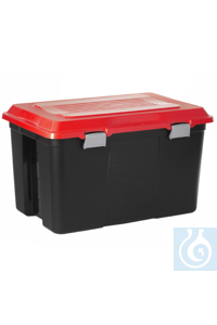 Lagerbox 60 lt, schwarz/orange Ob für Handwerk, im Betrieb, im Labor, Hobby...