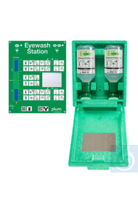Augenspülstation in Wandbox Staubgeschütze Wandbox aus Polystyrol mit 2 x 500...