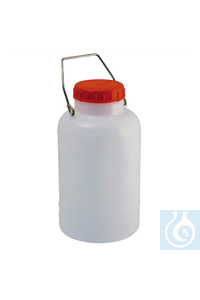 Rundflaschen mit Henkel 2 lt, PE-HD Robuste zylindrische Flaschen mit...