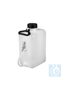 Flasche PE-LD 5 lt/Quetschhahn V2A natur/durchscheinend. Starke Ausführung,...