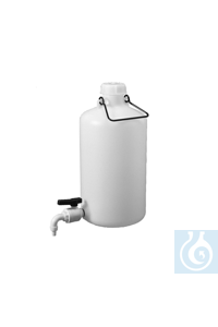 Flasche PE-HD 10 lt/Kugelventil PP natur/durchscheinend. Starke Ausführung,...