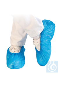 Schuh-Überzüge STANDARD 41 cm, blau Hygienische Einweg-Überschuhe aus CPE:...