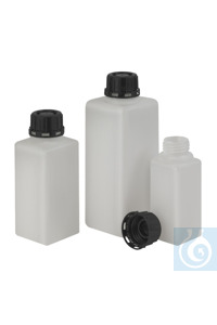 Weithals-Flasche quadratisch 250 ml, PE- Quadratische Verpackungsflaschen mit...