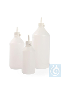Dispenser-Flasche 250 ml, PE-HD Naturfarbene Enghals-Flaschen aus PE-HD mit...