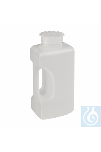 Weithals-Flasche 1000 ml, PE-HD Robuste rechteckige Weithals-Flasche aus...