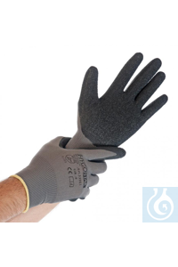 Nylonfeinstrickhandschuhe SKILL, M Nylonfeinstrickhandschuhe mit Latex...