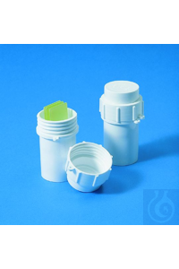 Präparat-Glas-Behälter PP 45 mm weiss, feste Ausführung mit gut schliessendem...
