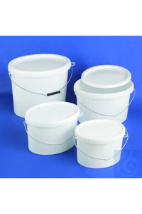 Verpackungseimer PP 3,5lt oval, weiss Mit gut schliessendem Deckel. In ovaler...