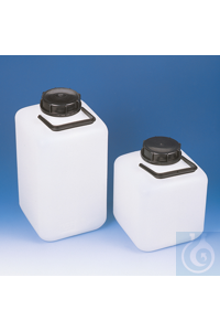 Viereck-Flasche PE-HD 10 lt naturfarbig, mit dichtem schwarzem...