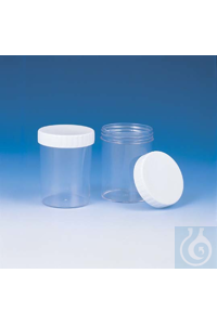 Probenbecher PS 200 ml transparent, mit dichtem Schraubverschluss aus PE....