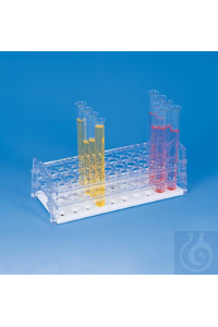 Reagenzglas-Gestell PC ø 13-16 mm transparente Ausführung mit weisser...