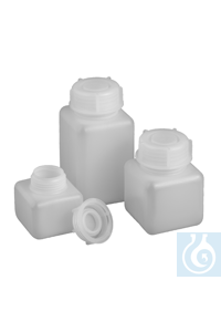 Viereck-Flasche 100ml, GL32, PE-HD natur/durchscheinend. Stabile Ausführung,...