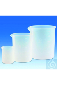 Griffinbecher PFA 250 ml transparent, mit erhabener Skala, nach ISO 7056....