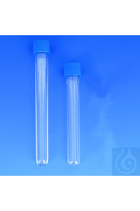 Reagenzröhrchen PS 16 ml 16x120 mm transparent, mit rundem Boden und dichtem...