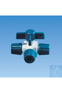 3-Weg-Hahnen PTFE ø 8 mm mit massivem Gehäuse, leicht laufend und nicht...